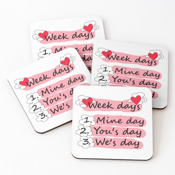Item preview, Week Days – Mine Day, You’s Day, We’s Day • Giorni della Settimana Romantici • أيام الأسبوع العاطفية designed and sold by LenaBlueDesigns.
