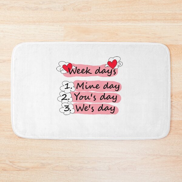 Item preview, Week Days – Mine Day, You’s Day, We’s Day • Giorni della Settimana Romantici • أيام الأسبوع العاطفية designed and sold by LenaBlueDesigns.
