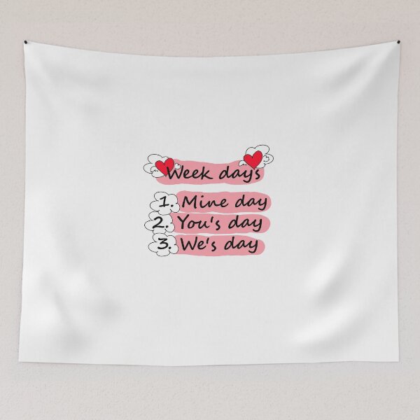 Item preview, Week Days – Mine Day, You’s Day, We’s Day • Giorni della Settimana Romantici • أيام الأسبوع العاطفية designed and sold by LenaBlueDesigns.