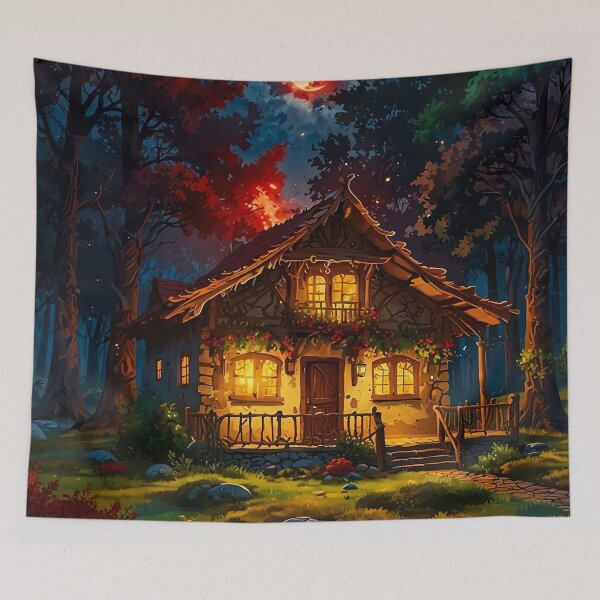 Item preview, The fairytale house in the moonlight designed and sold by PixelParadies.