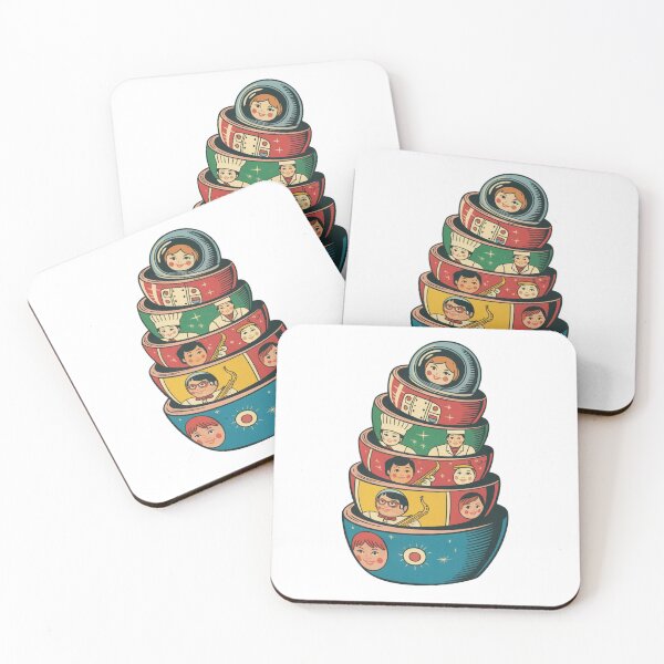 Item preview, Matryoshka Careers – Retro Russian Nesting Dolls, Babushka with Professions designed and sold by Okada's t-shirts & accessories.