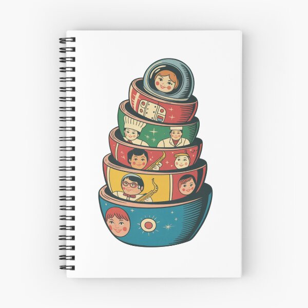 Item preview, Matryoshka Careers – Retro Russian Nesting Dolls, Babushka with Professions designed and sold by Okada's t-shirts & accessories.