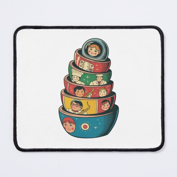 Item preview, Matryoshka Careers – Retro Russian Nesting Dolls, Babushka with Professions designed and sold by Okada's t-shirts & accessories.