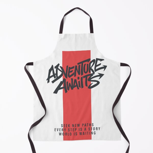 Item preview, Graffiti Text "Adventure Awaits" Gray Typography w/ Red Band on White designed and sold by Love, Amy....