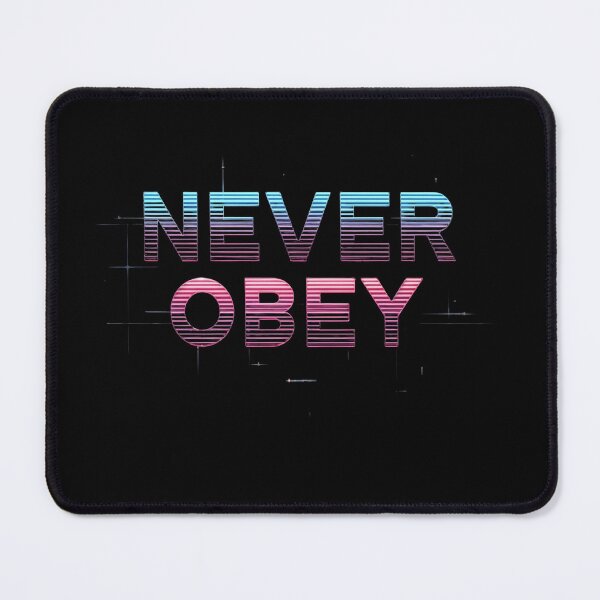 Item preview, Never Obey – Neon Retro Futuristic Typography designed and sold by SajQ.