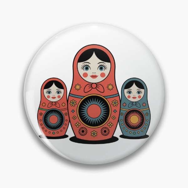 Item preview, Vintage Russian Matryoshka Babushka Doll – Retro Folk Nesting Doll Design designed and sold by Okada's t-shirts & accessories.