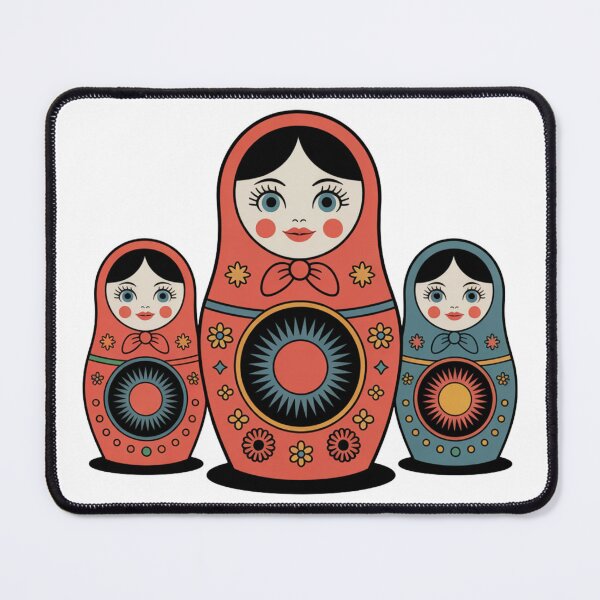 Item preview, Vintage Russian Matryoshka Babushka Doll – Retro Folk Nesting Doll Design designed and sold by Okada's t-shirts & accessories.