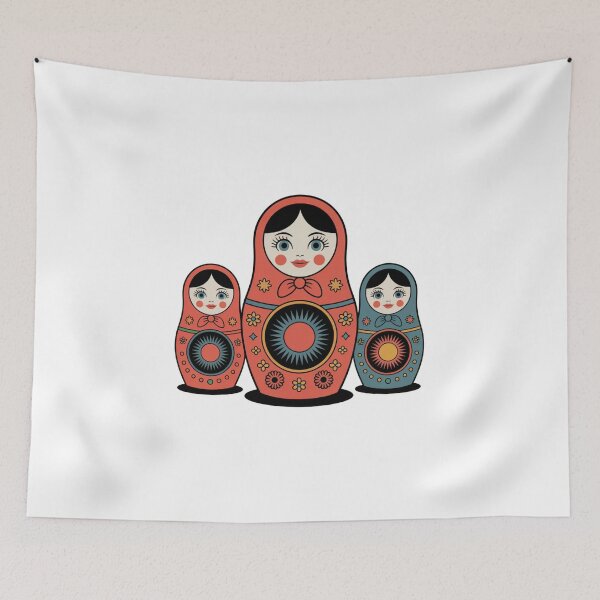 Item preview, Vintage Russian Matryoshka Babushka Doll – Retro Folk Nesting Doll Design designed and sold by Okada's t-shirts & accessories.