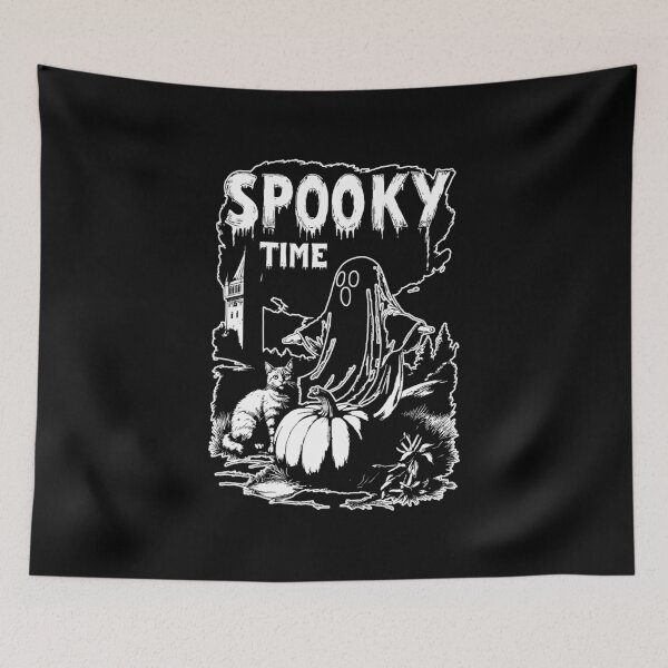 Item preview, Spooky Ghost Time Halloween Cat Pumpkin Design designed and sold by HasHs.