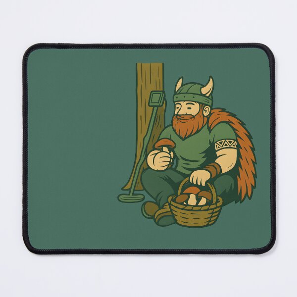 Item preview, Forest Viking – Funny Mushroom Hunter with Metal Detector designed and sold by AgonGM.