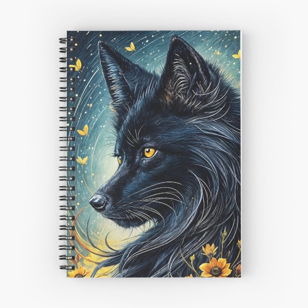 Item preview, Black Fox and Flowers, Ai Generated Art  designed and sold by ACC .