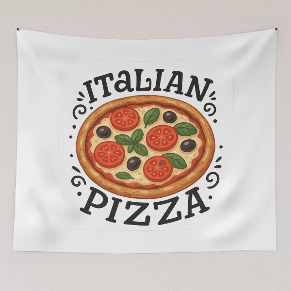Item preview, Funny Italian Pizza Illustration with Playful Typography designed and sold by optimusprime39.