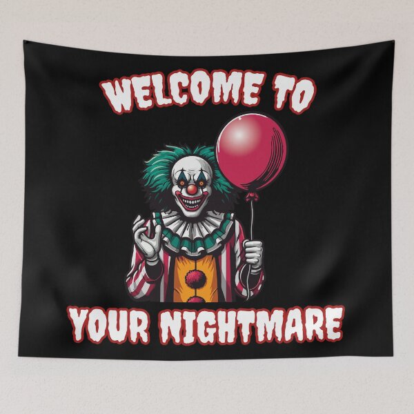 Item preview, Welcome to Your Nightmare Clown Balloon | Scary Carnival Horror Shirt, Creepy Circus Tee for Halloween designed and sold by Karma Design.
