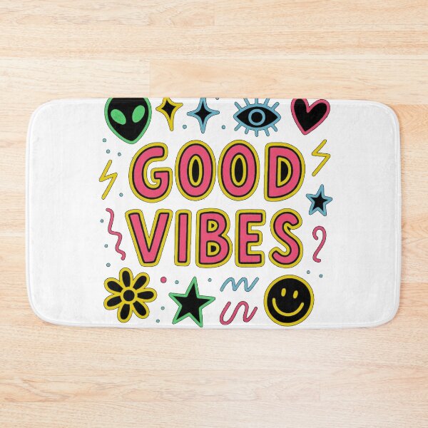 Item preview, Good Vibes Neon Doodle | Colorful Retro Aesthetic Positive Quote designed and sold by KDesignCrafts.