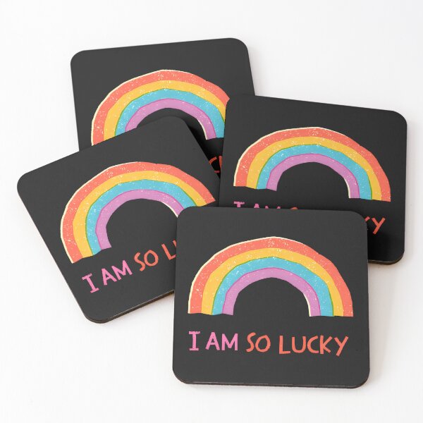 Item preview, I Am So Lucky – Rainbow Positive Vibes Design designed and sold by PamLeeDesign.