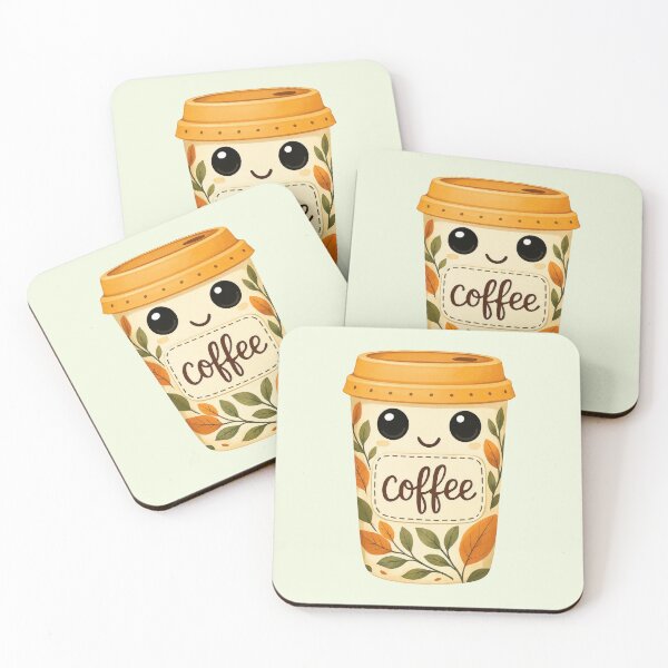 Item preview, kawaii pumpkin spice coffee designed and sold by FatBirdie.