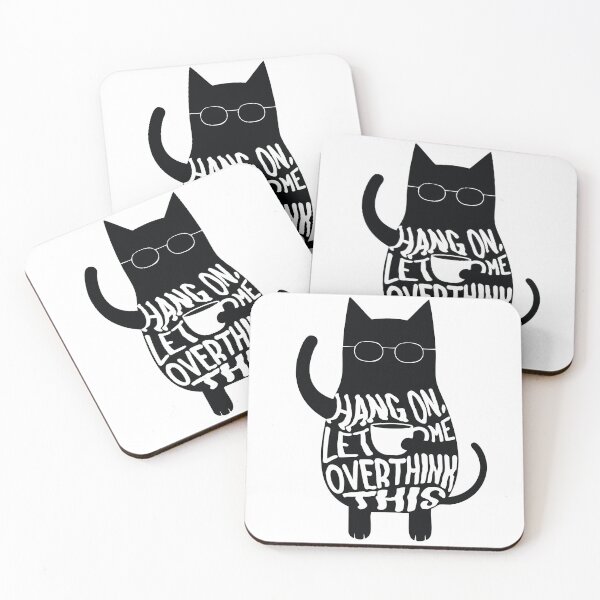 Item preview, Hang On, Let Me Overthink This – Funny Cat Coffee Quote designed and sold by Wild and Still Studio.