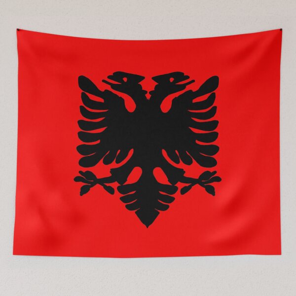 Item preview, double-headed eagle drawn Albania sign flag designed and sold by vibeno1.