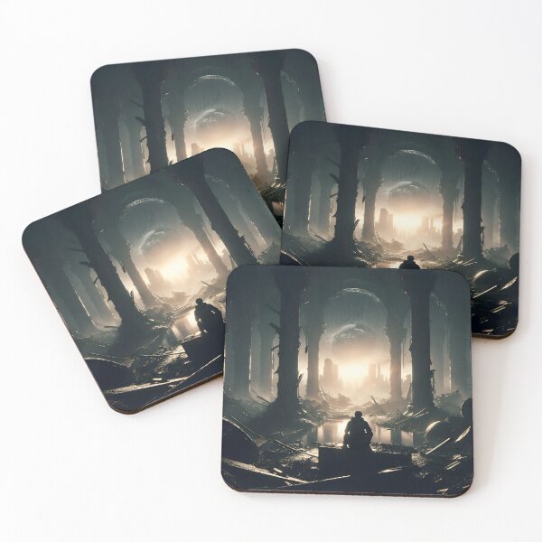 Item preview, Solitary Figure in Post-Apocalyptic Ruins designed and sold by PandaTShirtShop.
