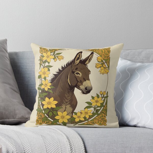Item preview, Mule Farm Animal Surrounded By Yellow Jasmine Flowers designed and sold by taiche.