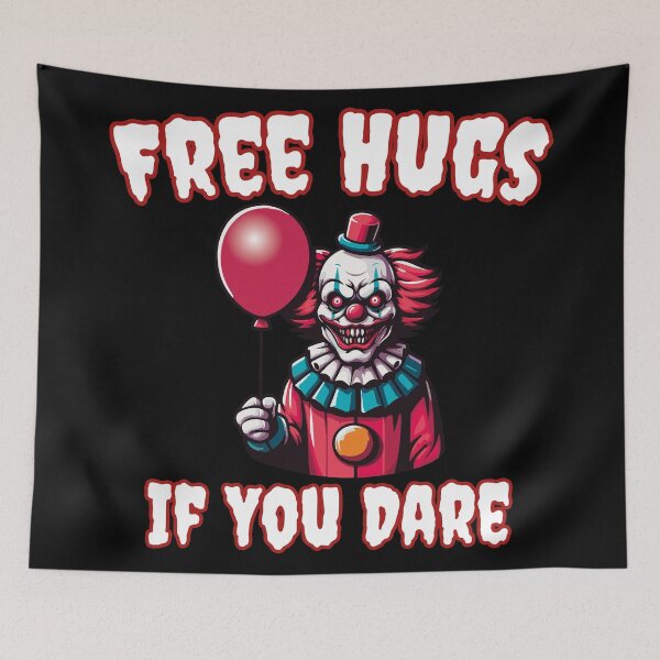 Item preview, Free Hugs If You Dare Clown Balloon | Scary Creepy Horror Shirt, Spooky Halloween Circus Tee designed and sold by Karma Design.
