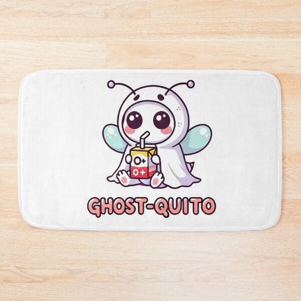 Item preview, Ghost-quito – Cute Kawaii Mosquito Ghost with O+ Juice Box designed and sold by NRcollections24.