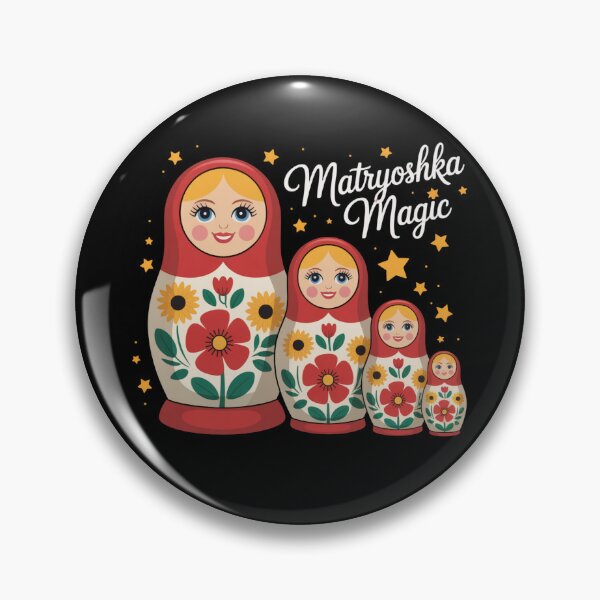 Item preview, Vintage Russian Matryoshka Babushka Doll – Retro Folk Nesting Doll Design | Matryoshka Magic designed and sold by Okada's t-shirts & accessories.