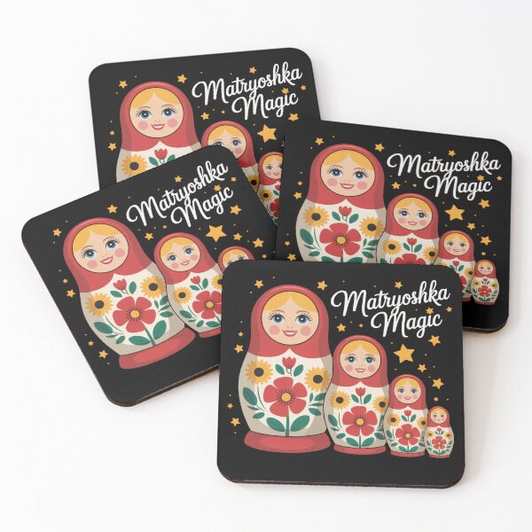 Item preview, Vintage Russian Matryoshka Babushka Doll – Retro Folk Nesting Doll Design | Matryoshka Magic designed and sold by Okada's t-shirts & accessories.
