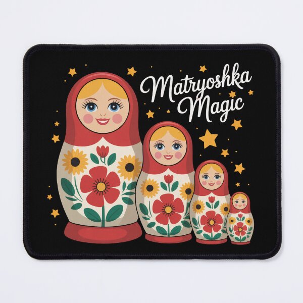 Item preview, Vintage Russian Matryoshka Babushka Doll – Retro Folk Nesting Doll Design | Matryoshka Magic designed and sold by Okada's t-shirts & accessories.