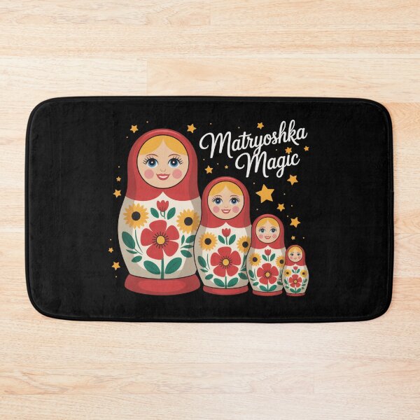 Item preview, Vintage Russian Matryoshka Babushka Doll – Retro Folk Nesting Doll Design | Matryoshka Magic designed and sold by Okada's t-shirts & accessories.