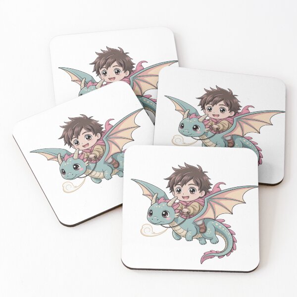 Item preview, Kawaii Dragon and Boy designed and sold by NicolasGlowArt.