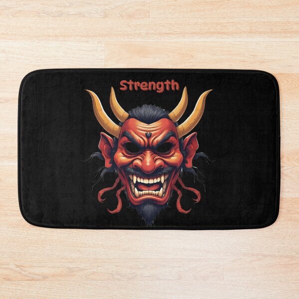 Item preview, Oni Mask Pop Art Style – Strength Typography designed and sold by Pixel--Threads.