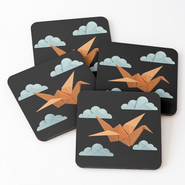 Item preview, Origami Tsuru Soaring Through Folded Clouds designed and sold by S-Dstyle.