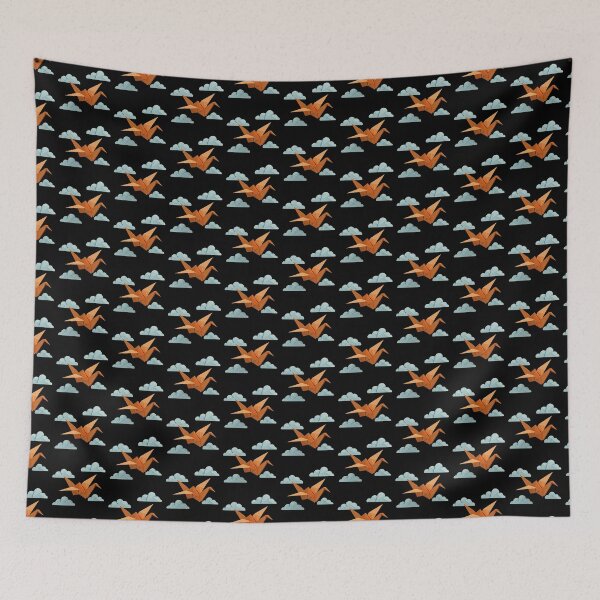 Item preview, Origami Tsuru Soaring Through Folded Clouds designed and sold by S-Dstyle.