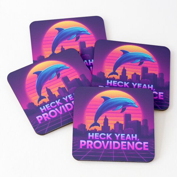 Item preview, Heck Yeah Providence – Vaporwave Dolphin Retro City designed and sold by A Wayward Birds Production.