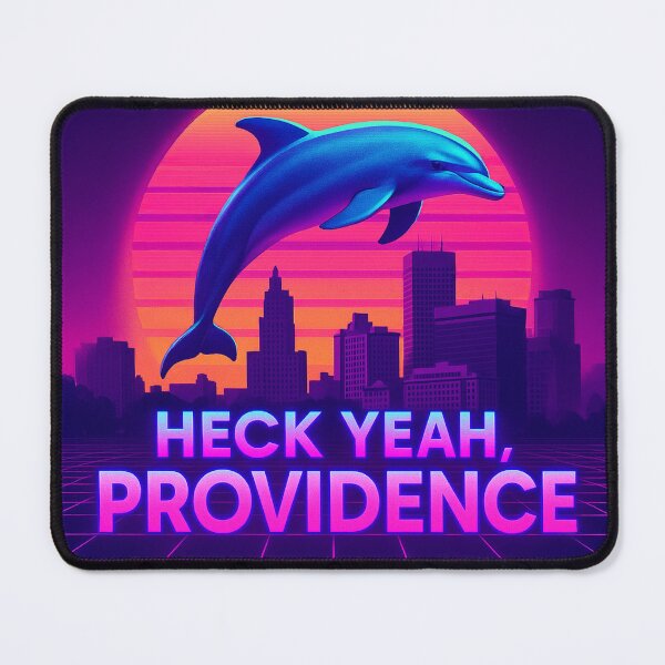 Item preview, Heck Yeah Providence – Vaporwave Dolphin Retro City designed and sold by A Wayward Birds Production.
