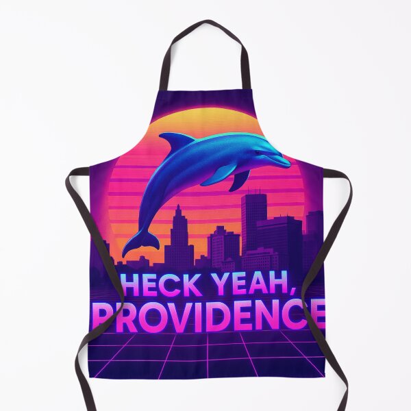 Item preview, Heck Yeah Providence – Vaporwave Dolphin Retro City designed and sold by A Wayward Birds Production.