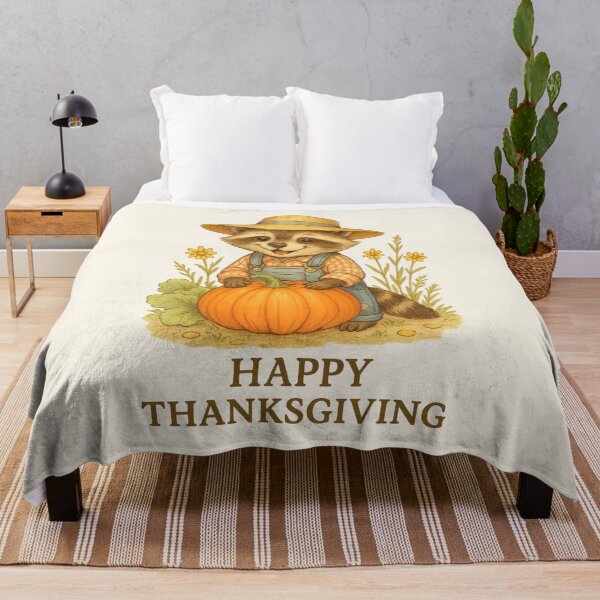 Item preview, Thanksgiving Joy With A Cute Raccoon designed and sold by iamdesigns14.