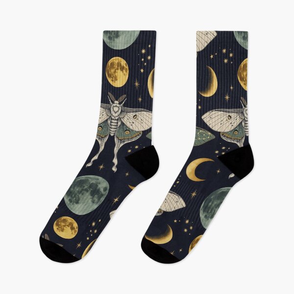 Item preview, Vintage Celestial Moth and Moon Phases Pattern designed and sold by ColorVR.