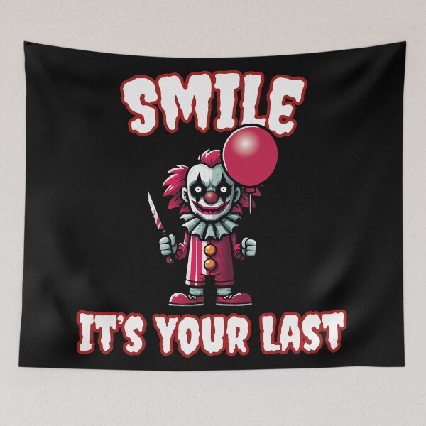 Item preview, Smile It’s Your Last Clown Shirt | Scary Killer Clown Knife Balloon Horror Tee for Halloween Fans designed and sold by Karma Design.