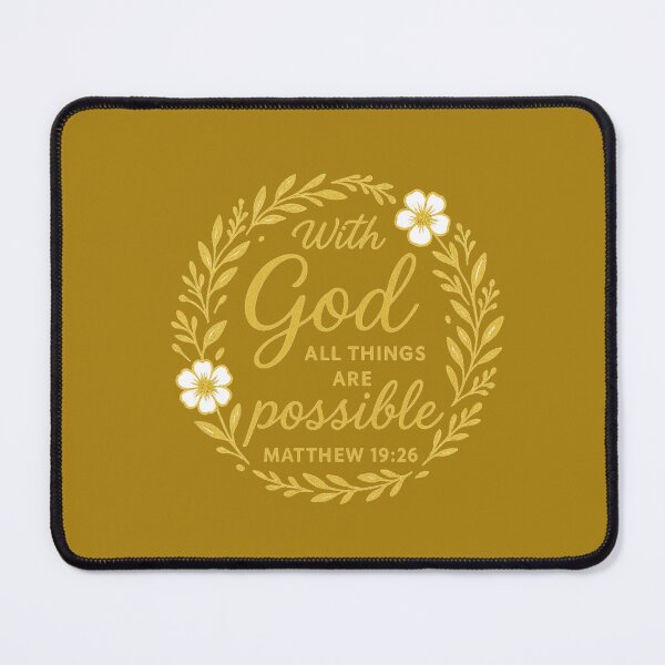Item preview, Matthew 19:26, With God All Things Are Possible, Bible Verse Print, designed and sold by Nara8.