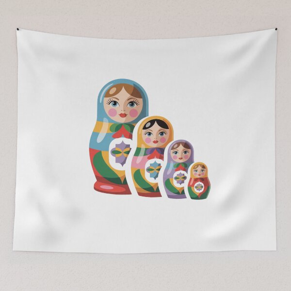 Item preview, Vintage Russian Matryoshka Babushka Doll – Retro Folk Nesting Doll Design designed and sold by Okada's t-shirts & accessories.