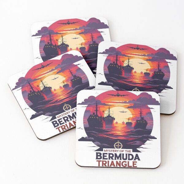Item preview, Mystery of the Bermuda Triangle – Retro Vector Sunset Illustration designed and sold by LoliDesignShop.