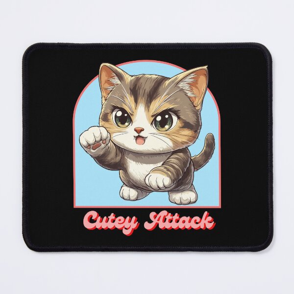 Item preview, Cat Cutey Attack, Funny Cat designed and sold by Sleepy Cat Design.