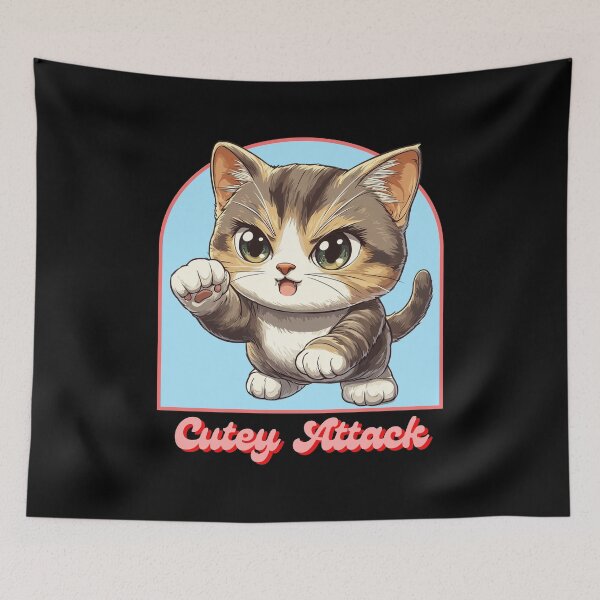 Item preview, Cat Cutey Attack, Funny Cat designed and sold by Sleepy Cat Design.