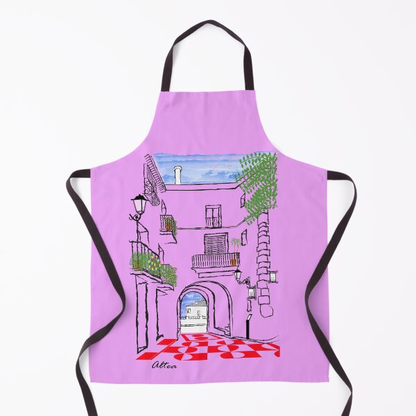 Item preview, T-shirt illustration with a view of the old town of Altea in red designed and sold by malangacamisetas.