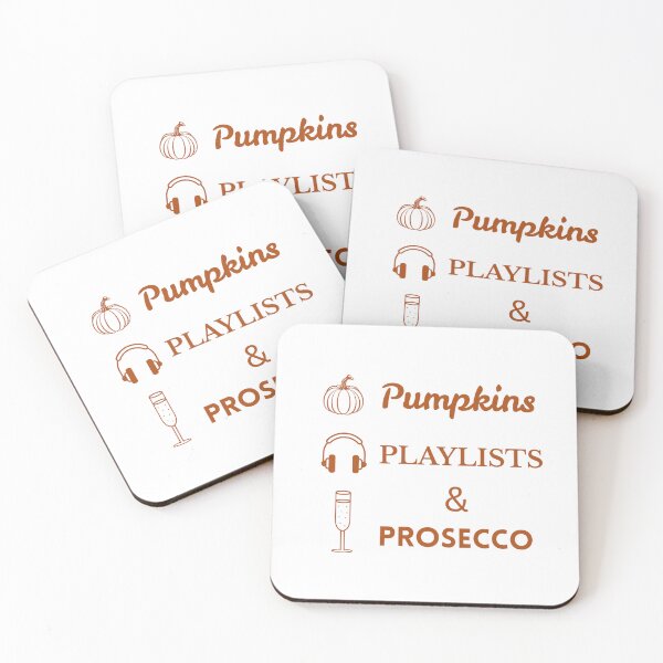 Item preview, Pumpkins Playlists & Prosecco – Autumn Lifestyle Typography Artwork designed and sold by UniquePoster.