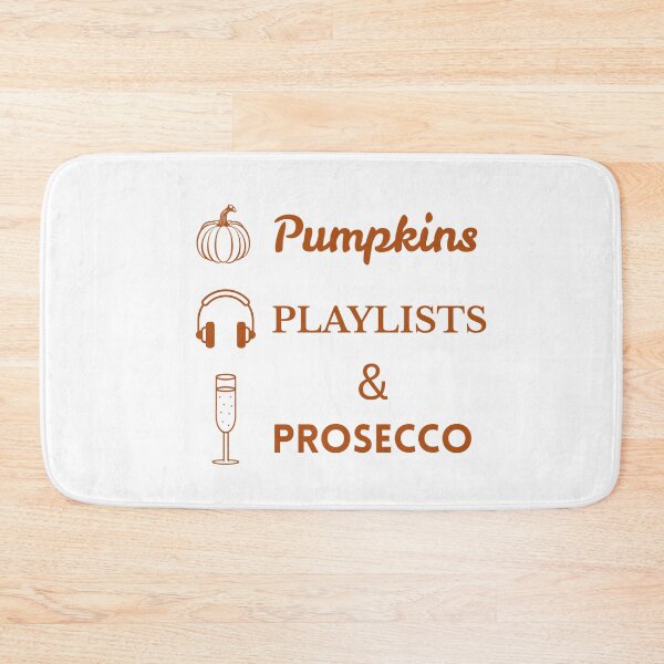 Item preview, Pumpkins Playlists & Prosecco – Autumn Lifestyle Typography Artwork designed and sold by UniquePoster.