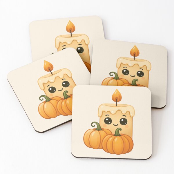 Item preview, Kawaii pumpkins and candle designed and sold by FatBirdie.