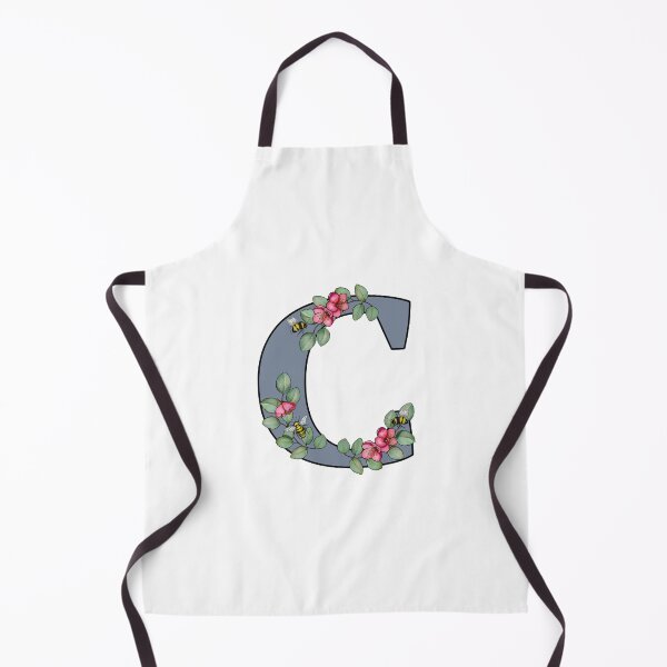 Item preview, Letter C, Decorated Initial, Eucalyptus Leaves, Pink Flowers, Bees designed and sold by JoyfulWhimsy.